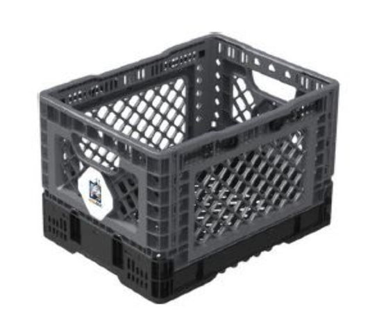BigAnt Collapsible Container; Square Crate Charcoal Gray